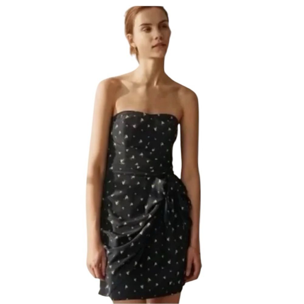 Club Monaco Navy Floral 100% Silk Harper Dress Size 2